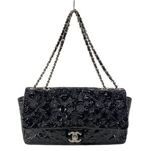 Chanel Shoulder Bag Single Flap Quilted Symbol Charm Black Chain